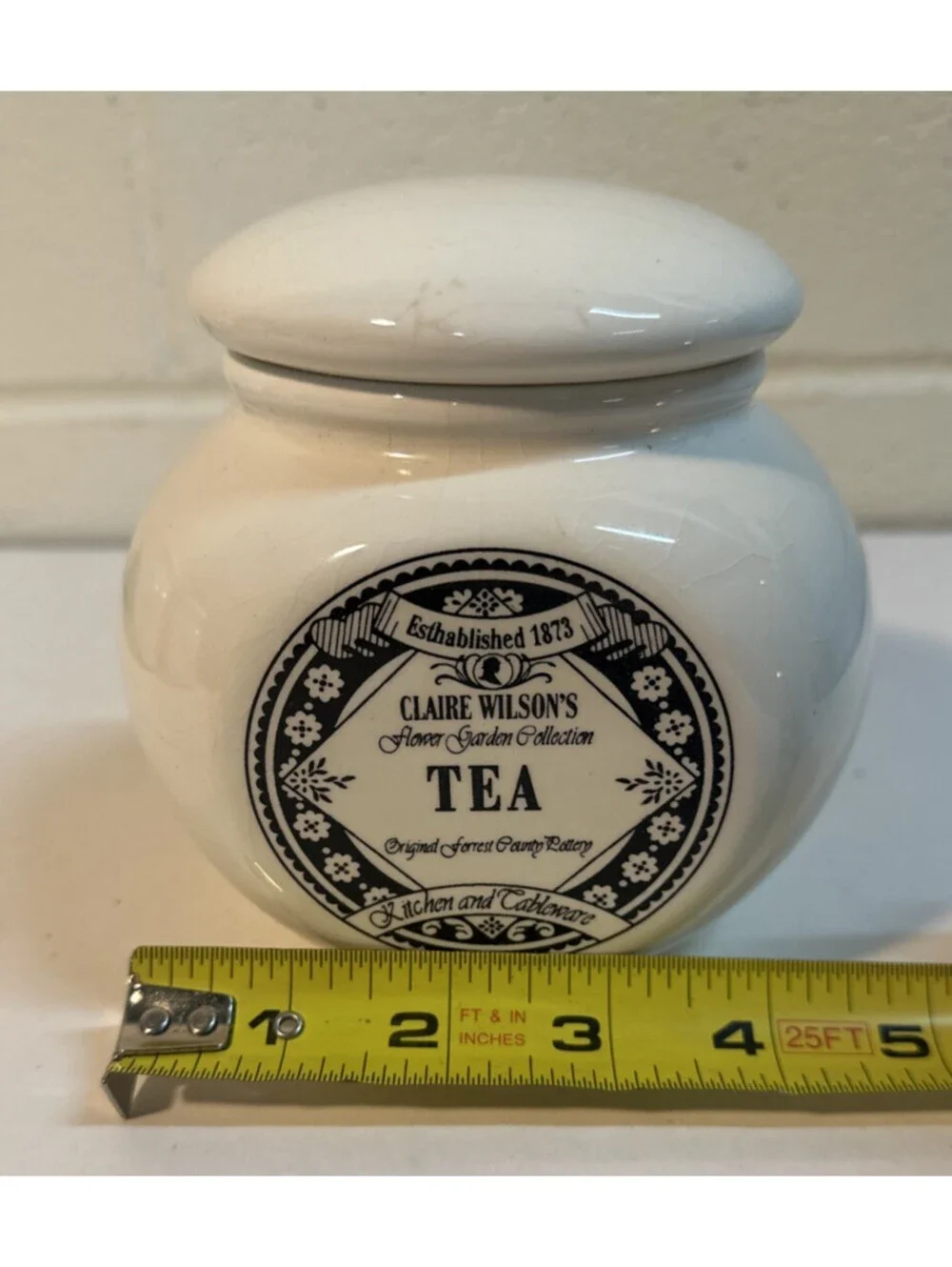Claire Wilson Tea Jar Flower Garden Collection Farmhouse Country Decor